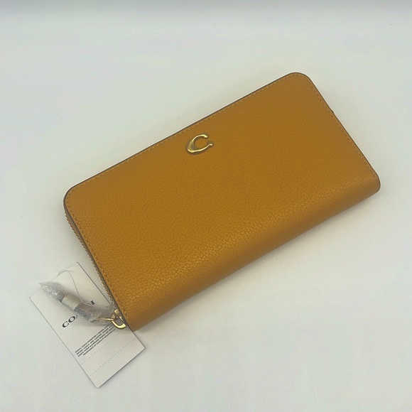 Coach Accordion Zip Wallet Brass/Buttercup - Picture 1 of 16